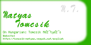 matyas tomcsik business card